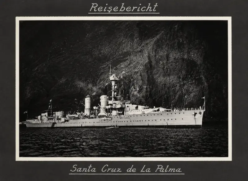 Llegada a Santa Cruz de La Palma del entonces capitán de fragata Karl Doenitz. en el crucero Emden.